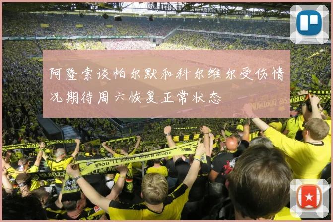 阿隆索谈帕尔默和科尔维尔受伤情况期待周六恢复正常状态